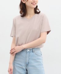 Honeys/きれいめＶネックＴシャツ トップス Tシャツ 半袖 Vネック 無地 綿 レディース 白 /506032770