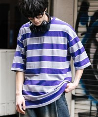 Rocky Monroe/ボーダーT 半袖 Tシャツ メンズ レディース カットソー マルチボーダー クルーネック オーバーサイズ ビッグシルエット レトロ カジュアル アメカジ ストリ/506033187