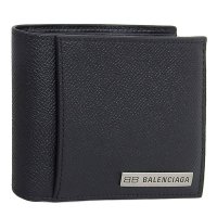 BALENCIAGA/BALENCIAGA バレンシアガ PLATE SQUARE FOLDED COIN WALLET プレート スクエア フォールド 二つ折り 財布 レザー/506033382