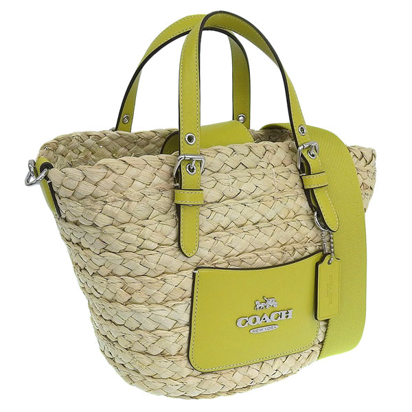 COACH コーチ SMALL TOTE スモール トート ストロー バッグ カゴ COACH コーチ SMALL TOTE スモール トート ストロー バッグ カゴ