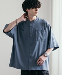 Rocky Monroe/接触冷感 ドルマンシャツ 半袖 ストレッチ メンズ レディース 無地 バンドカラー とろみ オーバーサイズ ビッグシルエット ワイド ルーズ リラックス ゆった/506033429