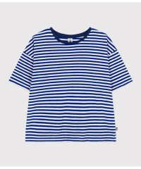 PETIT BATEAU/パイルボーダーボクシーＴシャツ/506033573