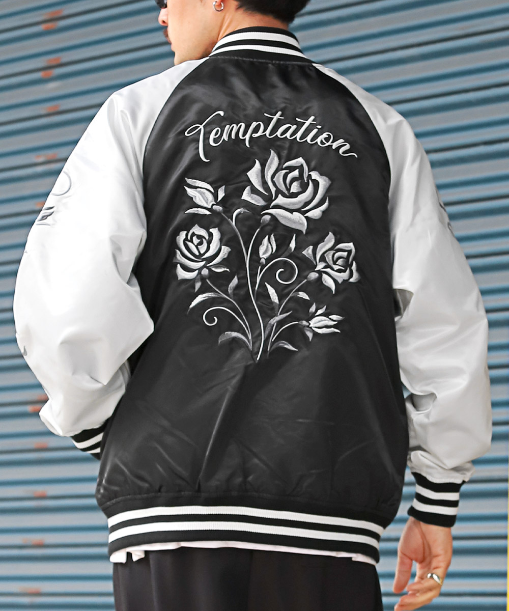 SANTA CRUZ × DRESSEN コラボ　薔薇 刺繍 スカジャン XL SANTA CRUZ × DRESSEN コラボ 薔薇 刺繍 スカジャン XL SANTA