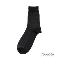 manzoku/満足 ： クールタッチ冷感 市松模様 ソックス クルー丈 DRY素材(33967W) 紳士 男性 メンズフクスケ fukuske 福助 公式/506032791