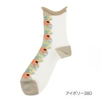 HANAE MORI/ハナエモリ HANAE MORI HANAE MORI(ハナエ モリ) ： フロント花柄 ソックス クルー丈 テグス(3103ー022) 婦人 女性 レディース/506032797
