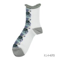 HANAE MORI/ハナエモリ HANAE MORI HANAE MORI(ハナエ モリ) ： フロント花柄 ソックス クルー丈 テグス(3103ー022) 婦人 女性 レディース/506032797