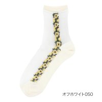 HANAE MORI/ハナエモリ HANAE MORI HANAE MORI(ハナエ モリ) ： サイド花柄 ソックス クルー丈 テグス(3103ー026) 婦人 女性 レディースフ/506032800