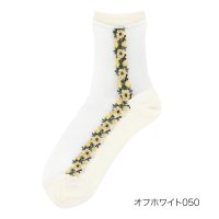 HANAE MORI/HANAE MORI(ハナエ モリ) ： サイド花柄 ソックス クルー丈 テグス(3103－026) 婦人 女性 レディースフクスケ fukuske 福助 公式/506032800