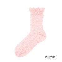 manzoku/満足 ： ひやり冷感シルク スパイラル柄 ソックス クルー丈 レーヨンシルク素材(3145－43M) 婦人 女性 レディースフクスケ fukuske 福助 公式/506032811