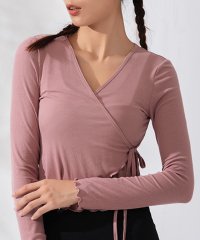 TeddyShop/テディショップ Teddyshop レディース 長袖カシュクール風メロウフリルクロップドヨガトップス/506034510