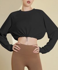 TeddyShop/テディショップ Teddyshop レディース 長袖クロップド丈ドローコードヨガウェアトップス/506034846