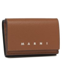 MARNI/マルニ 三つ折り財布 トリフォールド ミニ財布 ロゴ ブラウン ブルー メンズ MARNI PFMI0067U1 LV520 ZO719/506035401