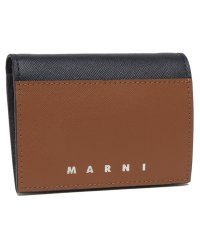 MARNI/マルニ 二つ折り財布 バイフォールド ミニ財布 ロゴ ブラウン ブルー メンズ MARNI PFMI0072U0 LV520 ZO719/506035404