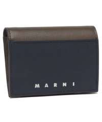 MARNI/マルニ 二つ折り財布 バイフォールド ミニ財布 ロゴ ブルー グリーン メンズ MARNI PFMI0072U0 LV520 ZO720/506035405