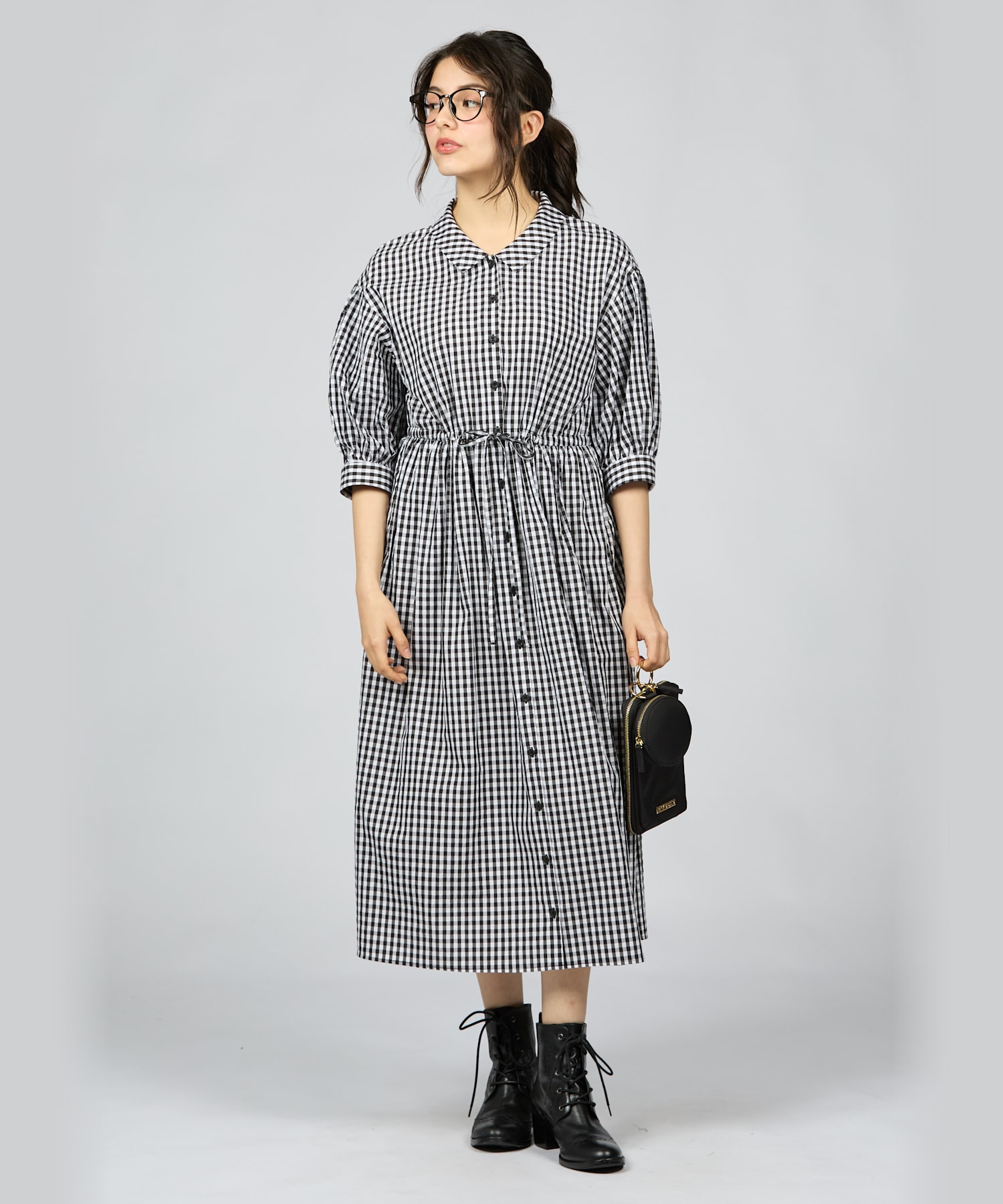 セール】【Outlet】WV73 ROBE ギンガムリップルチェック セール】【Outlet】WV73 ROBE ギンガムリップルチェック