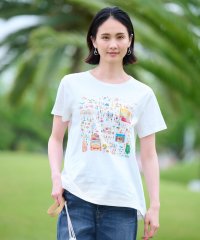 CARA　O　CRUZ/洗える バカンス柄半袖Ｔシャツ【イワタニユウスケ】/505995331