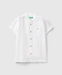 BENETTON (UNITED COLORS OF BENETTON BOYS)/キッズリネンコットンバンドカラー無地半袖シャツ？B/506031579