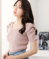 JULIA BOUTIQUE/ジュリアブティック JULIA BOUTIQUE スクエアネックパワショルニットトップス/24015/506036262