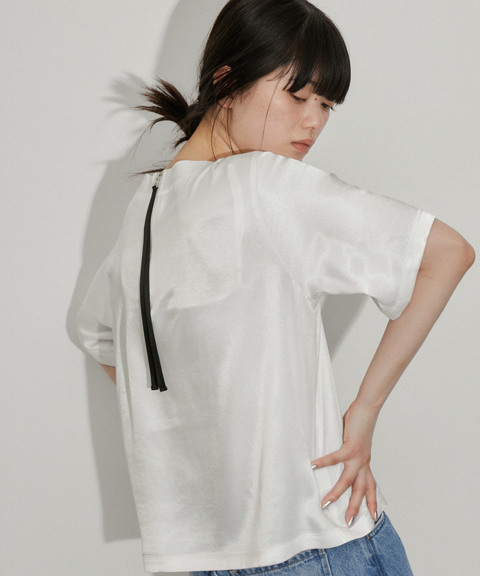 素晴らしい外見 サステナブル】バックジップサテンTEE(506039338) | エ アダム トップス