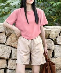 TeddyShop/テディショップ Teddyshop レディース 半袖クロップド丈ラッシュガードトップス+ハーフパンツ 上下2点セット【返品不可商品】/506040187