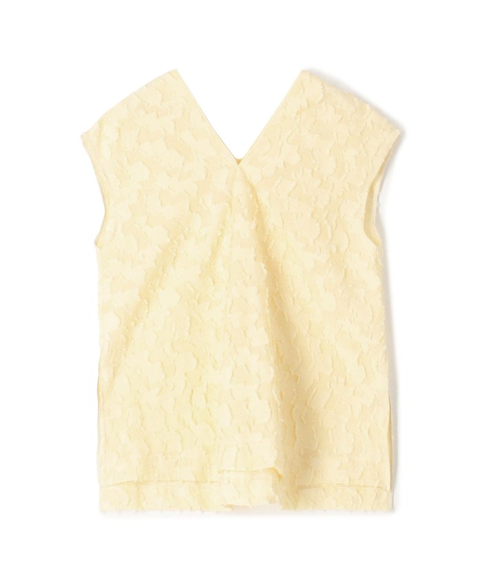 MACPHEE◆シアーカットジャカード Vネックブラウス/36/コットン/WHT/12-01-41-01703 セール】シアーカットジャカード Vネックブラウス(506040212