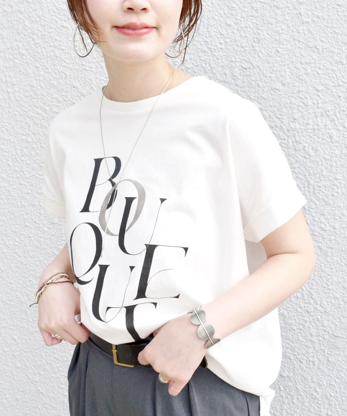 WEB限定】〈手洗い可能〉バリエーション ロゴ 刺繍 プリントTEE