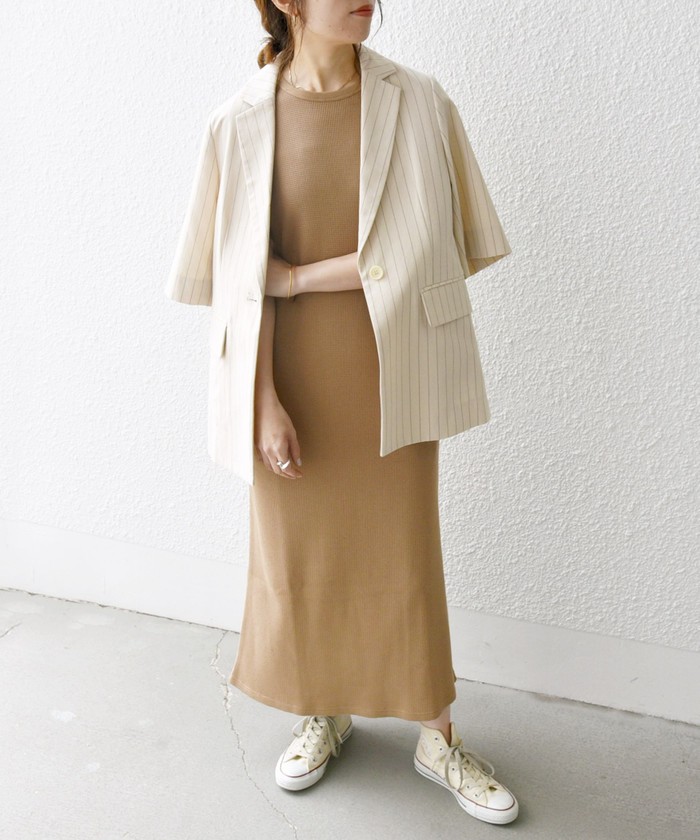 限定価格セール! SHIPS any:〈洗濯機可能〉ワッフル タンク ロング ワンピース 服&ファッション小物
