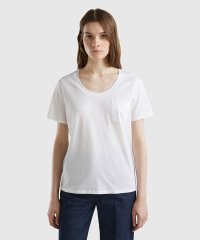 BENETTON (women)/Uネック胸ポケット半袖Tシャツ・カットソー/506031598