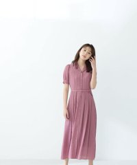 NATURAL BEAUTY BASIC/シアーチェック開襟ワンピース/506034362