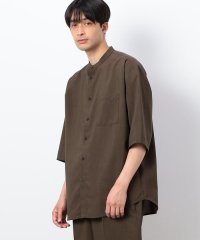 COMME CA ISM MENS/ファンクショナル リネンライク バンドカラー 七分袖シャツ/506035951