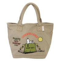 cinemacollection/スヌーピー ランチバッグ IP Peanuts 9C DELIミニバッグ ウォッシュ加工 刺繍柄 Camp ピーナッツ ルートート お弁当かばん かわいい キャ/506039875