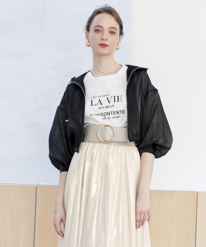 大人 可愛い 服  シャイニークロップドパーカー(506040914) COUTURE(AND AND | トップス