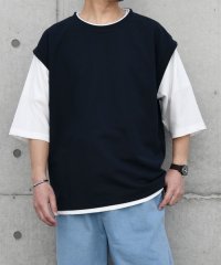 SHIPS any MEN/SHIPS any: カルゼジャカード ベスト ドッキング フェイクレイヤード Tシャツ◆/506041825