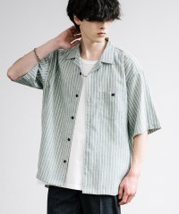 Rocky Monroe/カジュアルシャツ 半袖 無地 ストライプ メンズ レディース オープンカラー 接触冷感 シンプル ビッグシルエット オーバーサイズ ルーズ ゆったり リネン 開/506044097