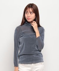 LAPINE BLANCHE/ラピーヌ ブランシュ LAPINE BLANCHE 【洗える】フロッキーチュール ハイネックプルオーバー/506032587