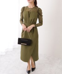 Lace Ladies/レースレディース Lace Ladies レース ドッキング フェイクレイヤード ビスチェ ワンピース/506033022