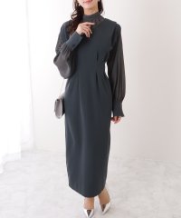 Lace Ladies/レースレディース Lace Ladies フェイク レイヤード ハイネック ウエスト タック ワンピース/506033023