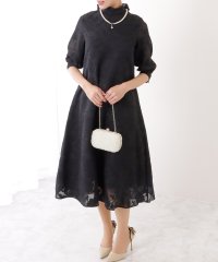 Lace Ladies/レースレディース Lace Ladies バックリボン 総レース プチハイネック Aライン ワンピース/506033024