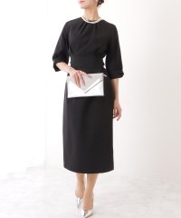 Lace Ladies/レースレディース Lace Ladies クルーネック リボン付き 5分袖 タック ワンピース/506033028