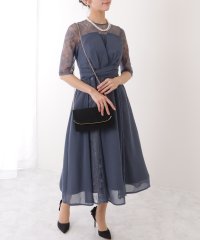 Lace Ladies/レース レイヤード 5分袖 タック フレア ワンピース/506033029