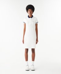 LACOSTE/オーガニックコットン メッシュ切替 ワイドリブニットカラーポロワンピース/506048314