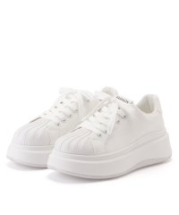 Lace Ladies/レースレディース Lace Ladies オール ホワイト 厚底 コート スニーカー/506035007