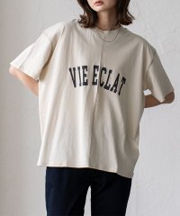 VitaFelice/カレッジロゴプリントＴシャツ レディース 半袖 レディース  トップス ロゴ プリント Tシャツ ワイドシルエット ステッチ クルーネック ベーシック シンプル/506040635