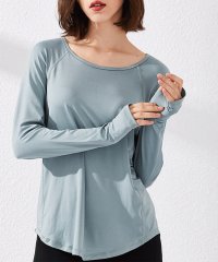 TeddyShop/テディショップ Teddyshop レディース 長袖リボン結べるラウンドヘムヨガトップス/506049794