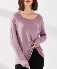 TeddyShop/テディショップ Teddyshop レディース 長袖リボン結べるラウンドヘムヨガトップス/506049794