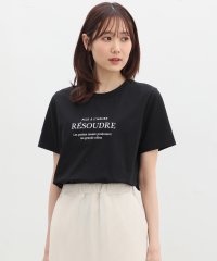 Honeys/ロゴプリントＴシャツ トップス Tシャツ ロゴT 半袖 ロゴ 綿混 接触冷感 UVカット /506050326