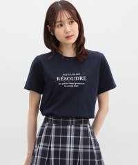 Honeys/ロゴプリントＴシャツ トップス Tシャツ ロゴT 半袖 ロゴ 綿混 接触冷感 UVカット /506050326