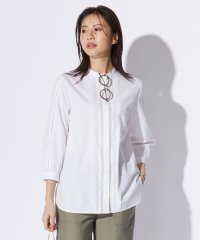 J.PRESS LADIES（LARGE SIZE）/【洗える】シャンブレー バンドカラー ピンタック ブラウス/506051103