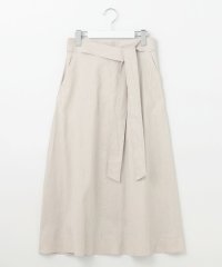 JIYU-KU(LARGE SIZE)/【洗える】リネンビスコースストレッチフレア スカート/506052037