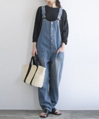 and it_/アンドイット and it_ フロントボタンデニムサロペット サロペット デニム レディース オーバーオール 春 夏 コットン 綿100% コットン デニムパン/500878729